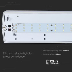 VTAC LAMPADA EMERGENZA LED 4W 6000K IP65 DA PARETE AUTONOMIA 3 ORE SA/SE  SAMSUNG - SKU: 838 - VT-524-S