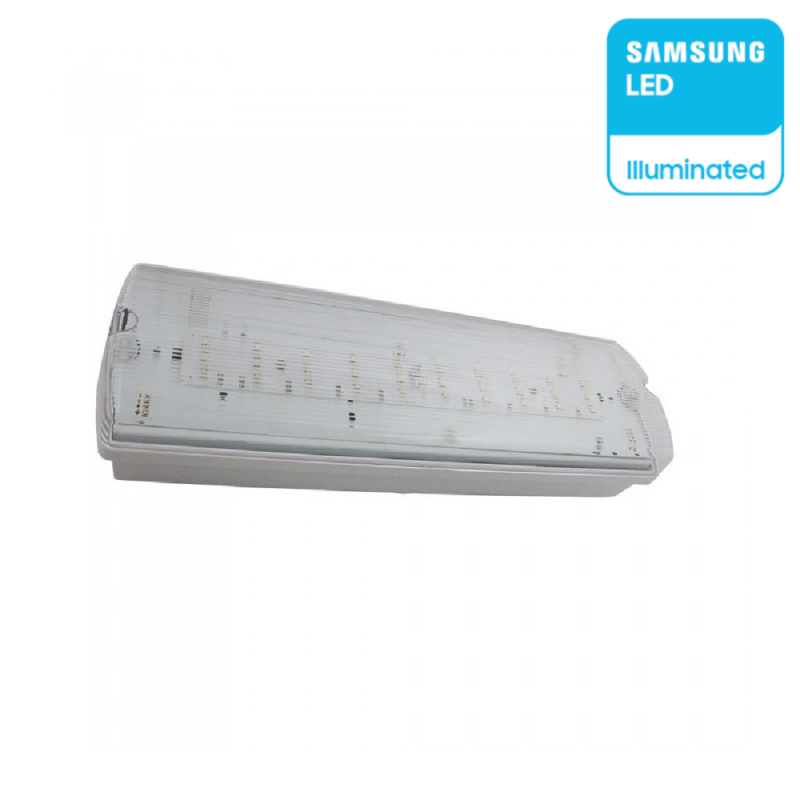 VTAC LAMPADA EMERGENZA LED 4W 6000K IP65 DA PARETE AUTONOMIA 3 ORE SA/SE  SAMSUNG - SKU: 838 - VT-524-S